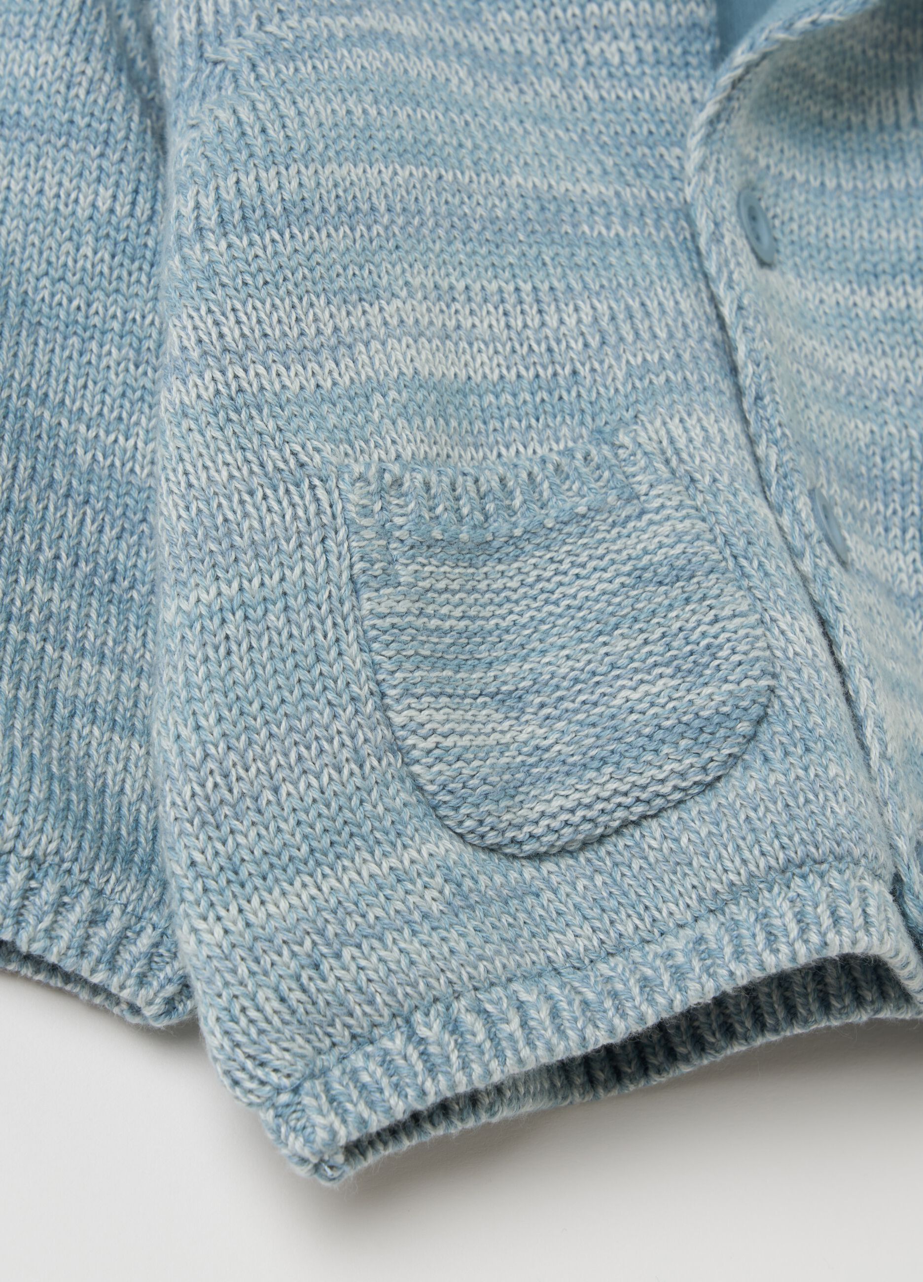 Mélange cotton jacket with hood