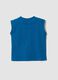 Blue organic cotton vest top with print_1