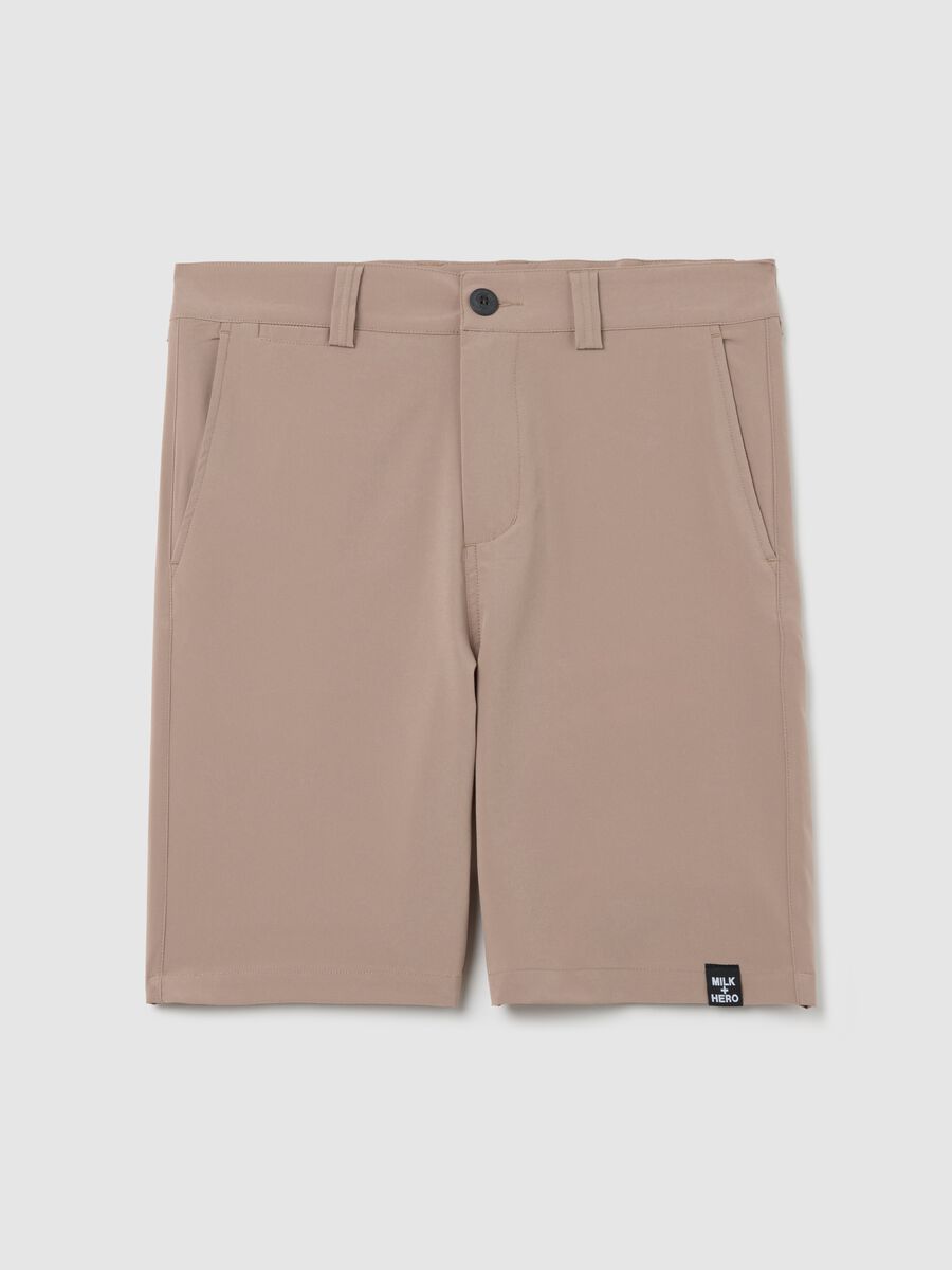 Beige Stretch Fabric Boxer Shorts Milk+Hero_4