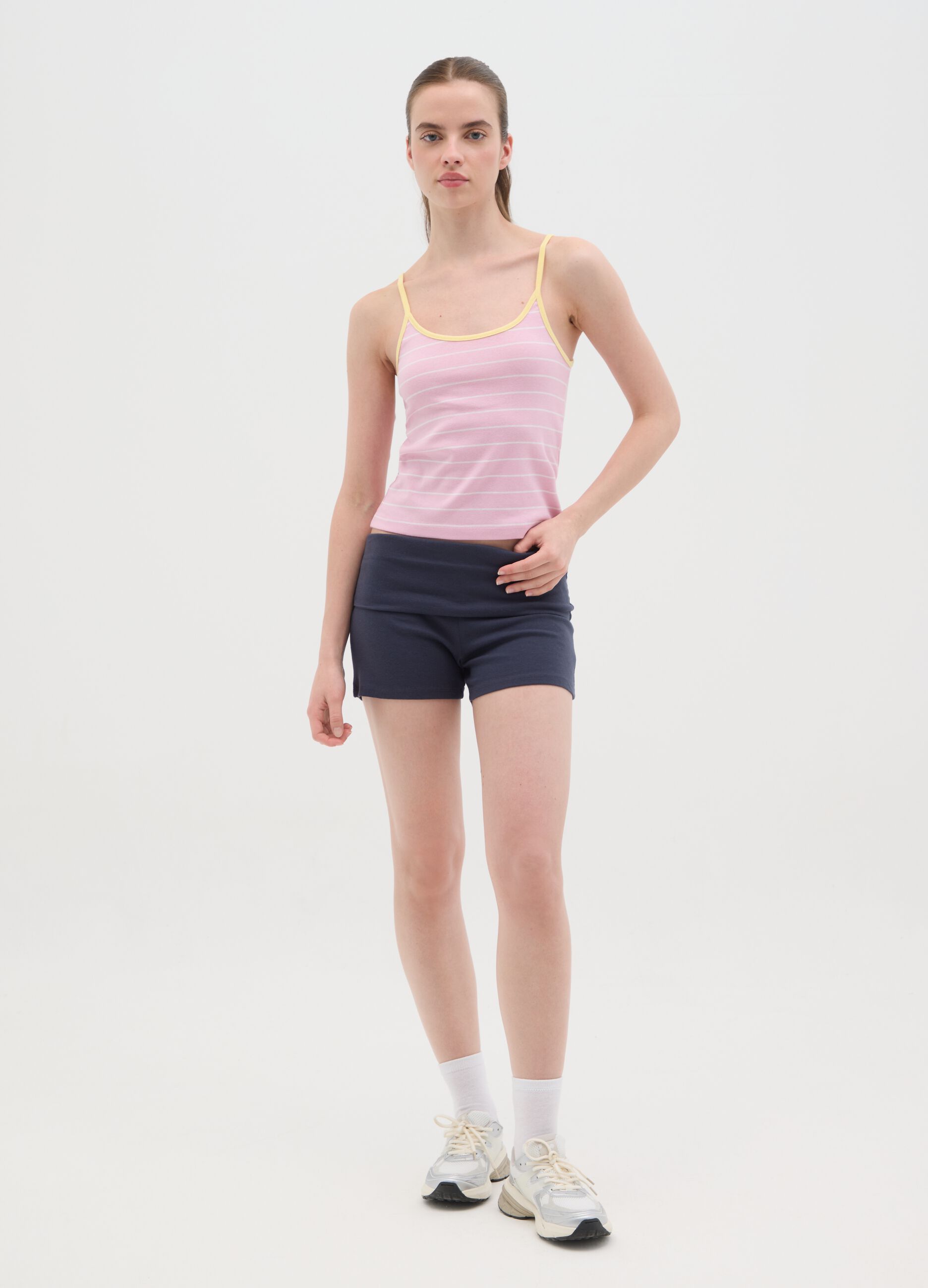 Canotta da donna in puro cotone multicolor regular fit