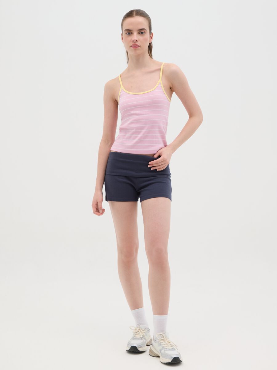 Women's multicolour pure cotton tank top regular fit_1
