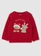 Red newborn Christmas sweater in pure cotton regular fit_0