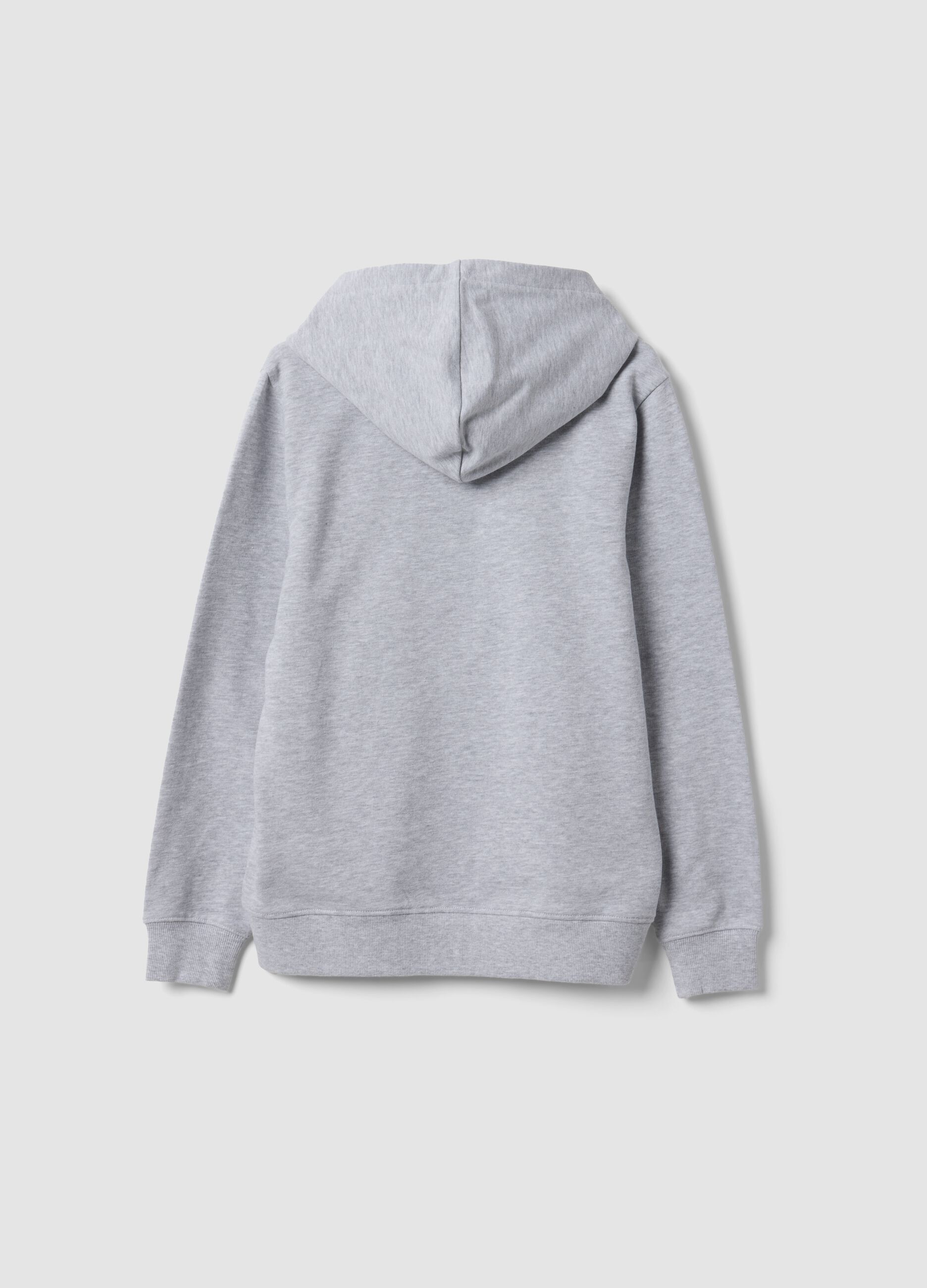 Grey hoodie in 100% organic cotton, regular fit, for boys