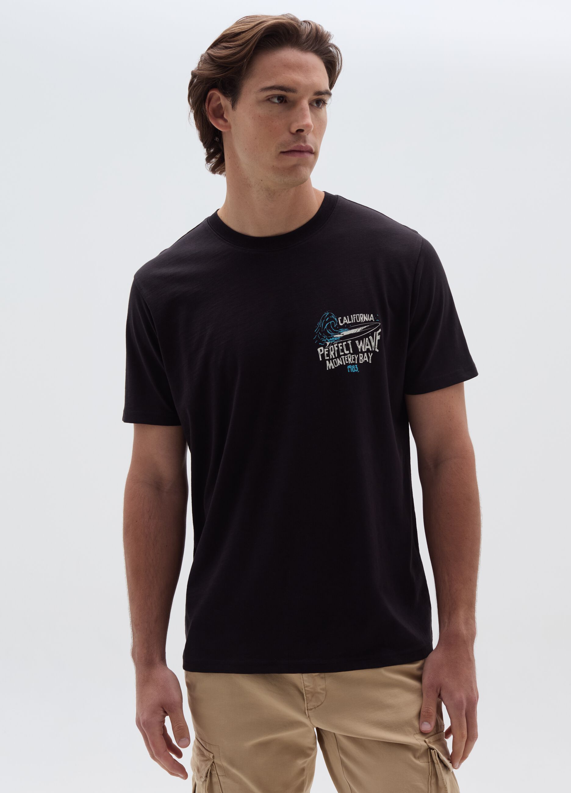 Ovs T-shirt in cotone con stampa onde