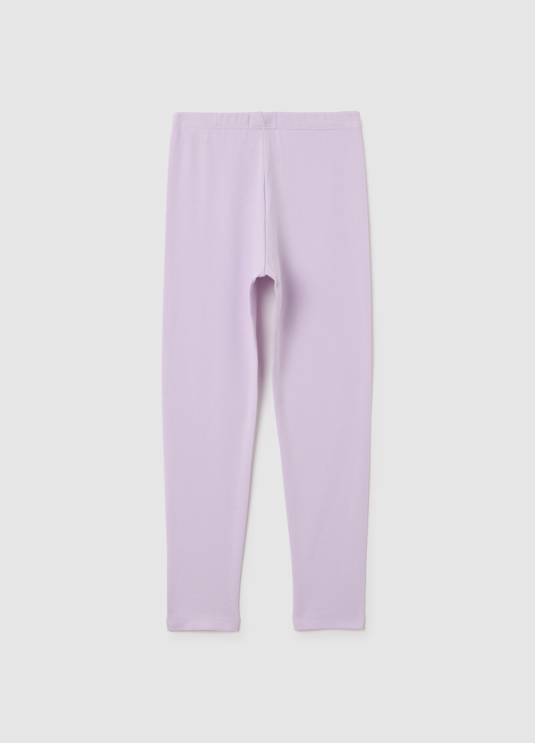 Girls' Purple Stretch Cotton Leggings