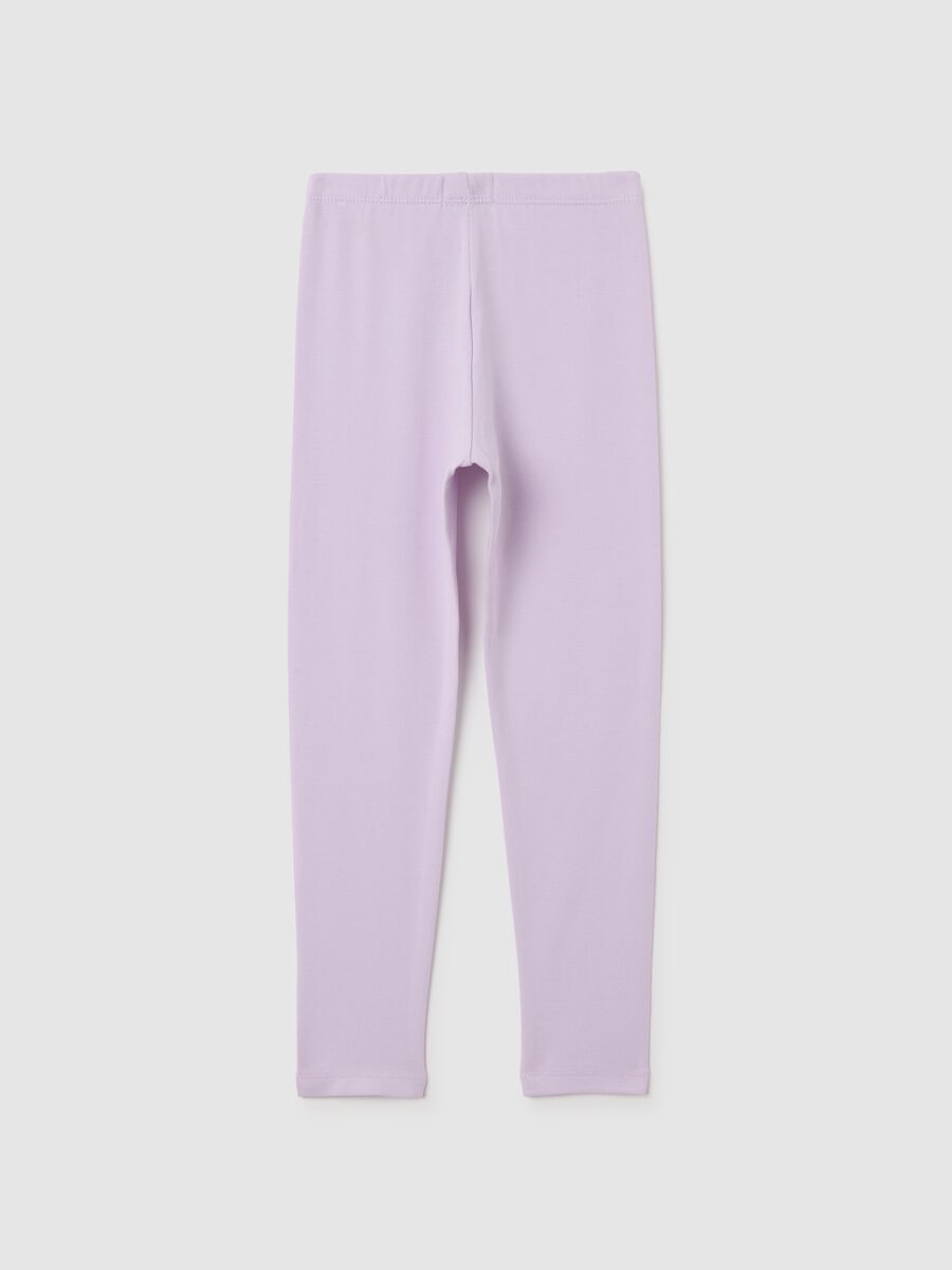 Girls' Purple Stretch Cotton Leggings_1