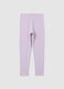 Girls' Purple Stretch Cotton Leggings_1