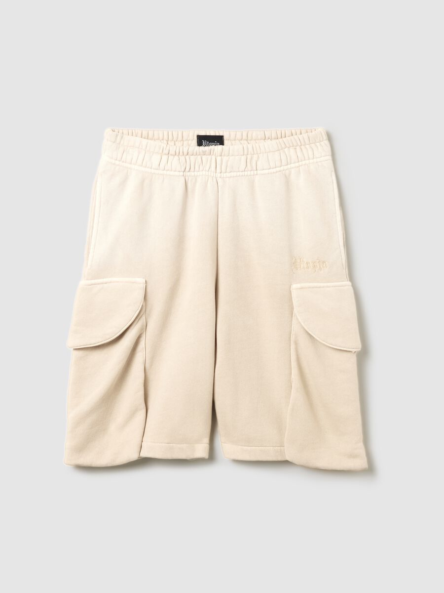 Sunfaded Cargo Sweat Shorts Sand_5