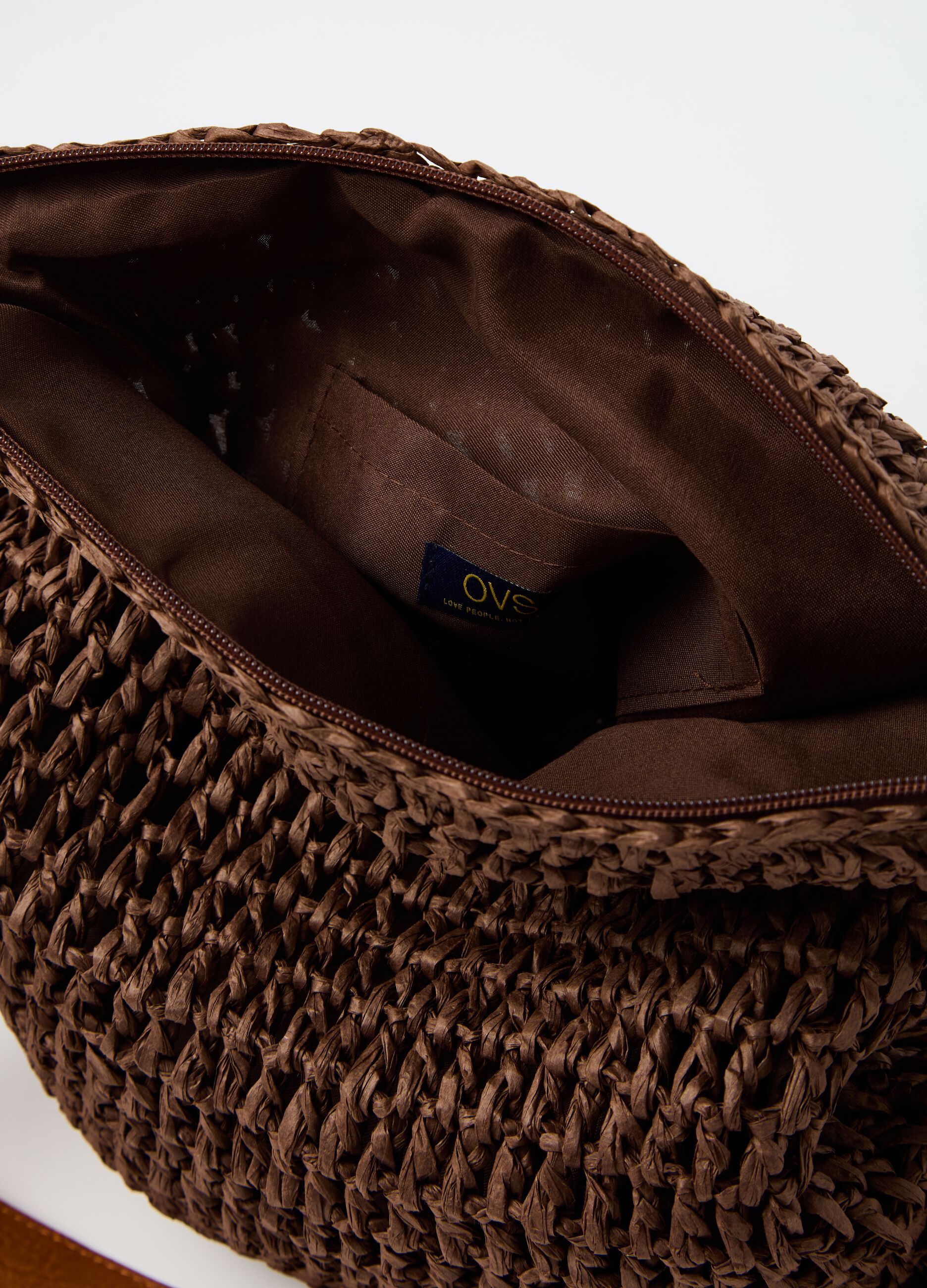 Borsa in rafia con tracolla