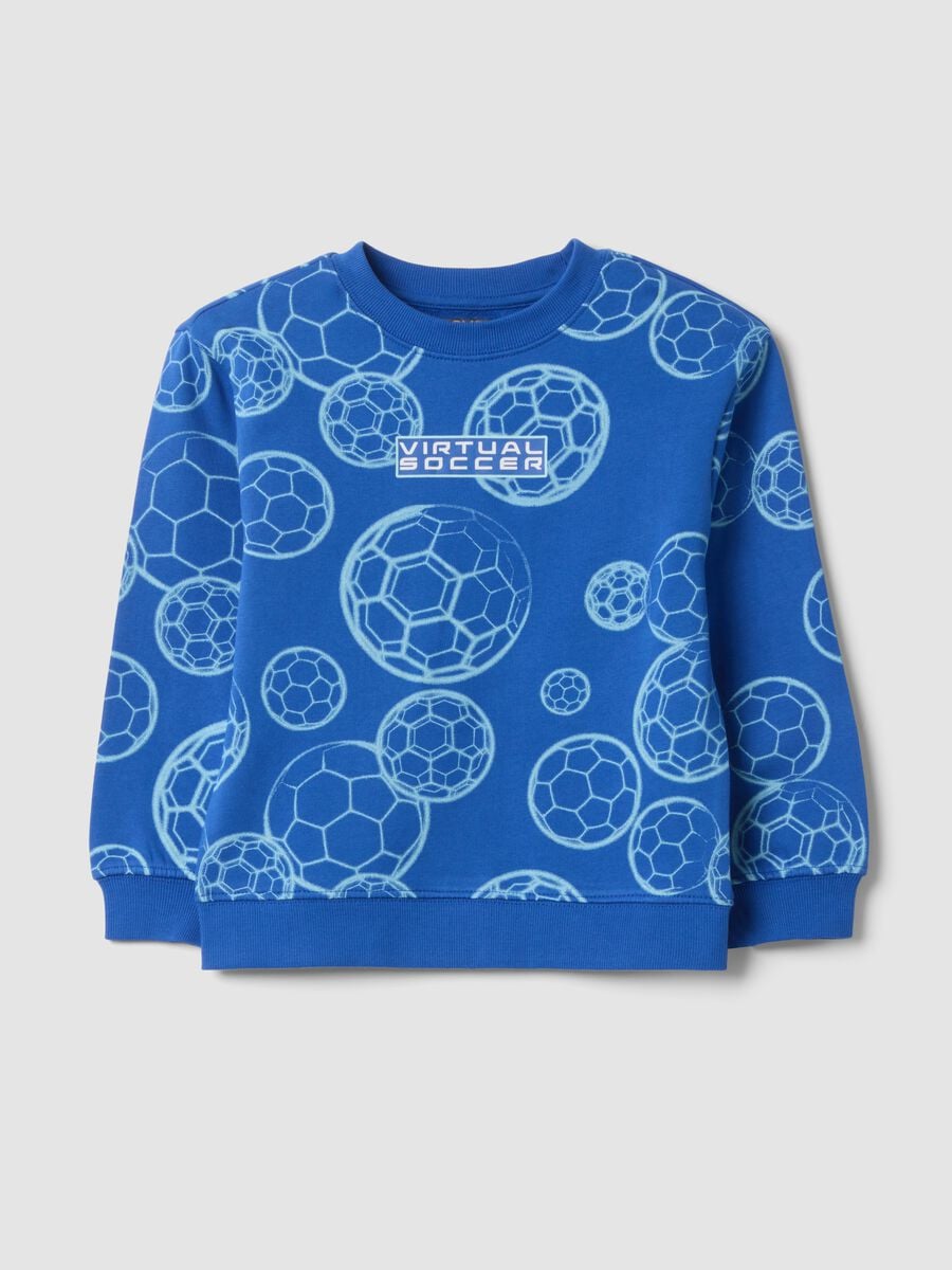 Blue organic cotton crew-neck sweatshirt_0