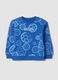 Blue organic cotton crew-neck sweatshirt_0