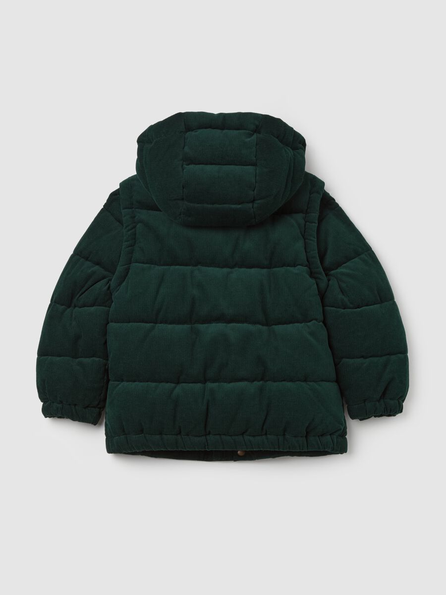 Velvet down jacket with hood_4