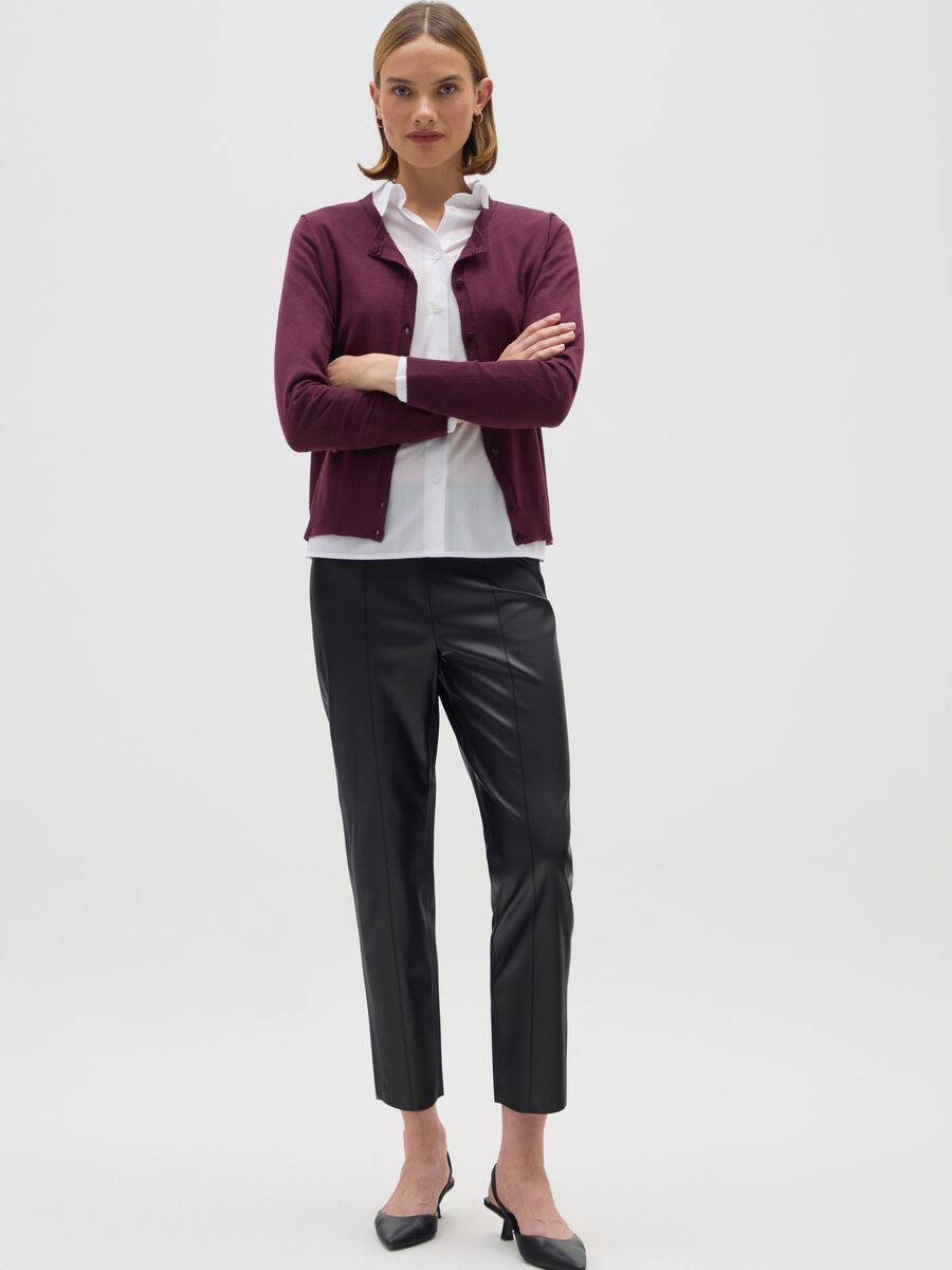 Purple Regular Fit Cardigan_1
