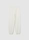 Girls' white regular fit pure cotton joggers_4