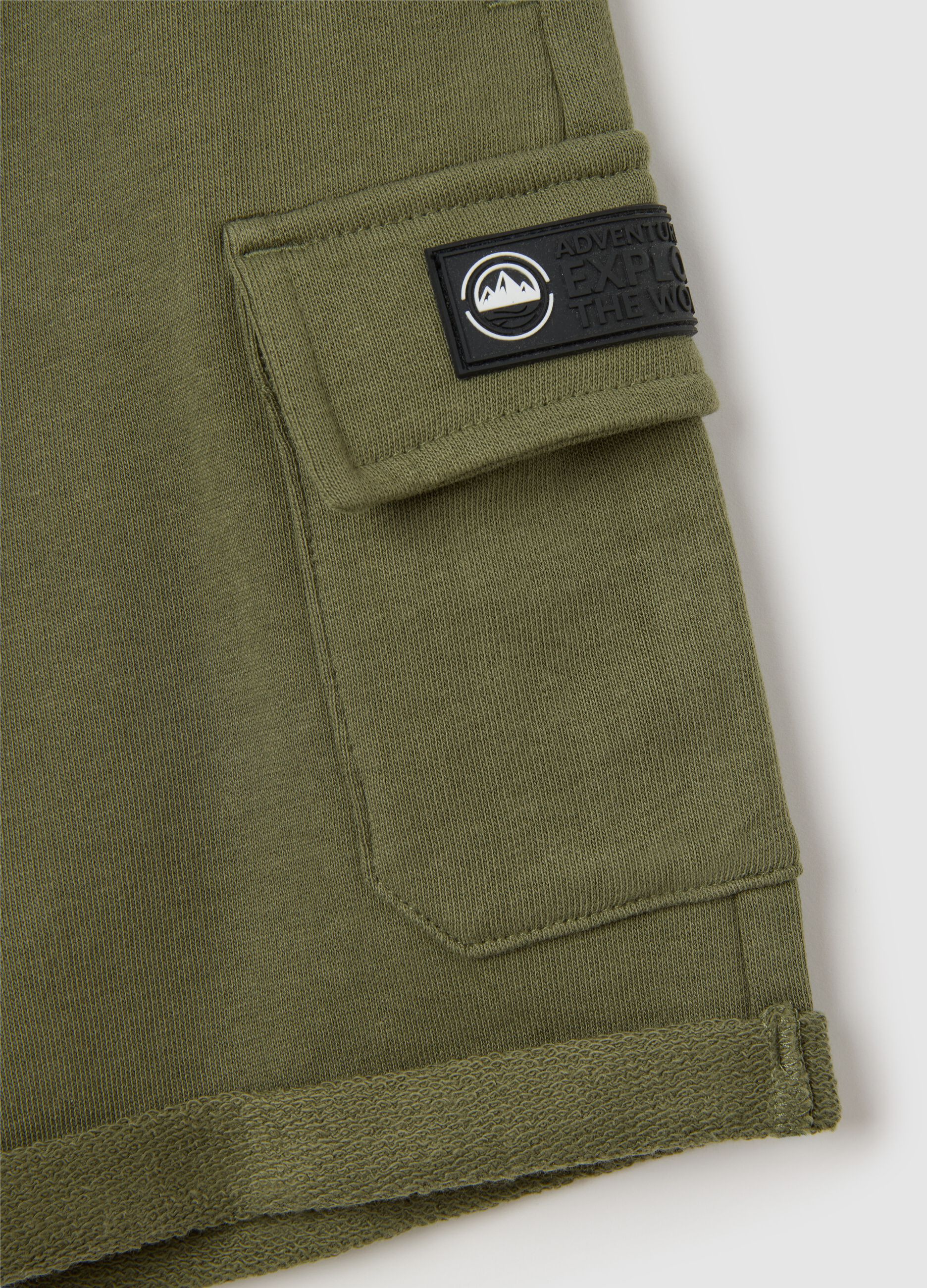 Child's green cotton regular fit Bermuda shorts