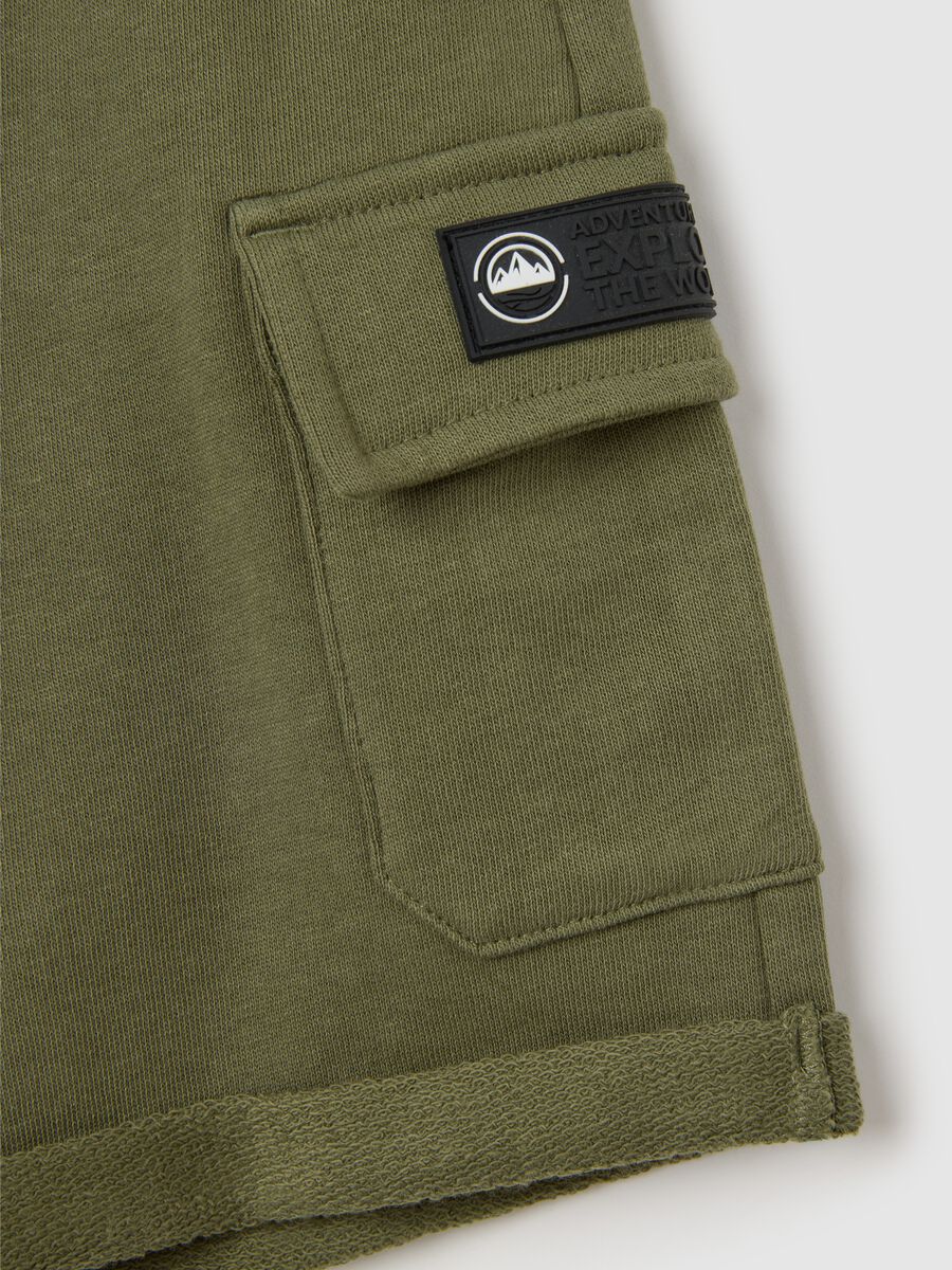 Child's green cotton regular fit Bermuda shorts_2