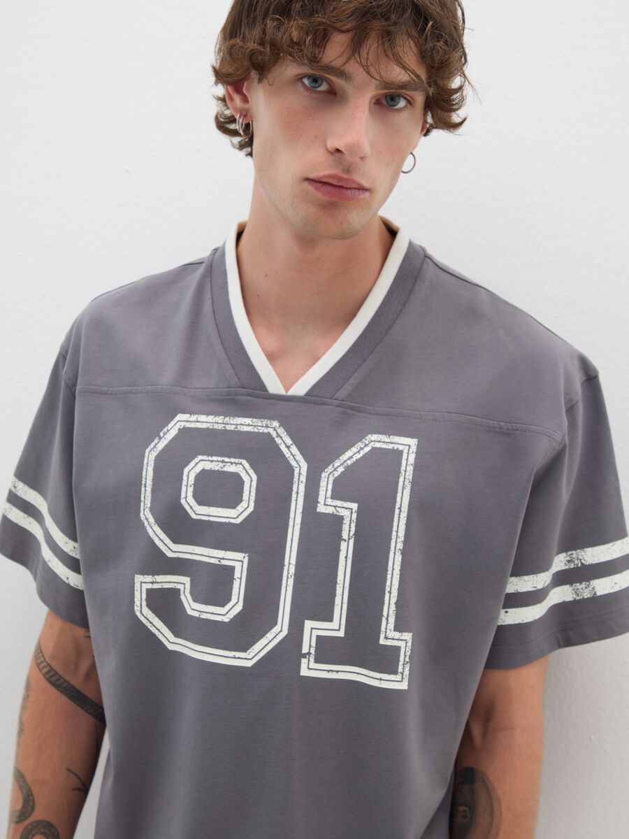 Grey pure cotton regular fit T-shirt_2