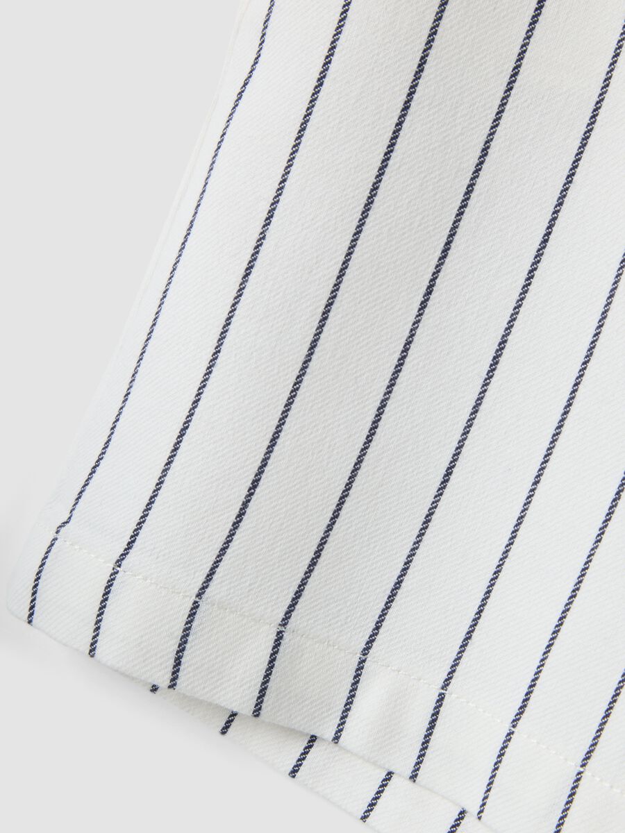 Shorts in puro cotone a righe multicolor da bambino regular fit_3