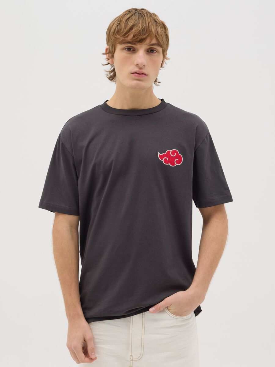 Black T-shirt with Itachi Uchiha print_0