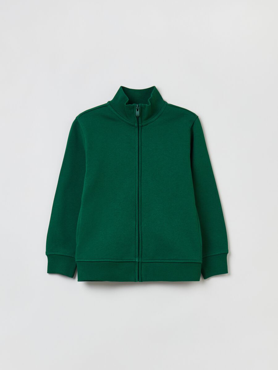 Full-zip in cotone a collo alto_0