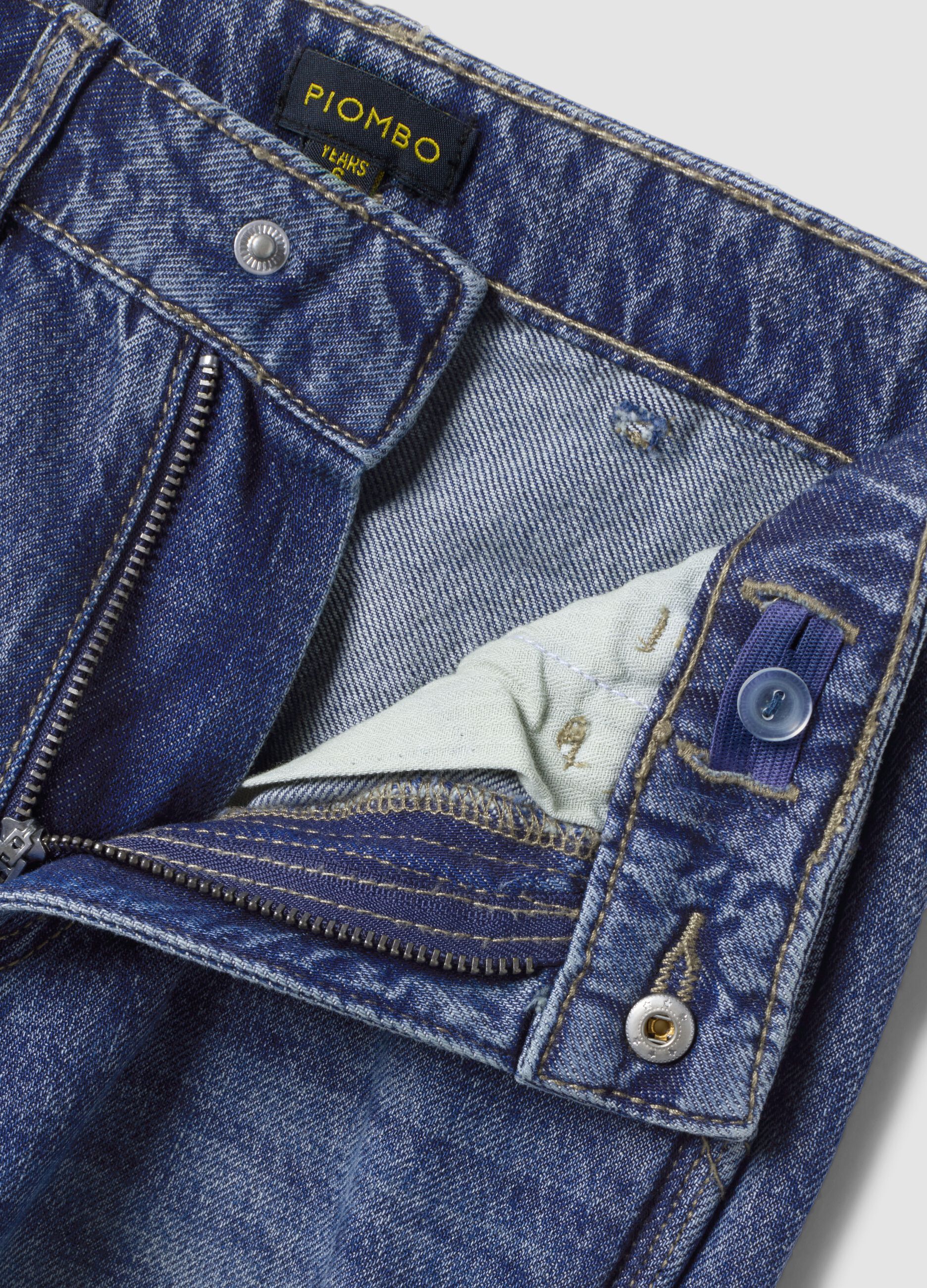 Jeans blu in puro cotone relaxed fit