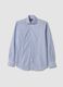 White pure cotton striped Oxford shirt, slim fit_4