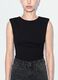 Body nero in tessuto elasticizzato con arricciature regular fit_3