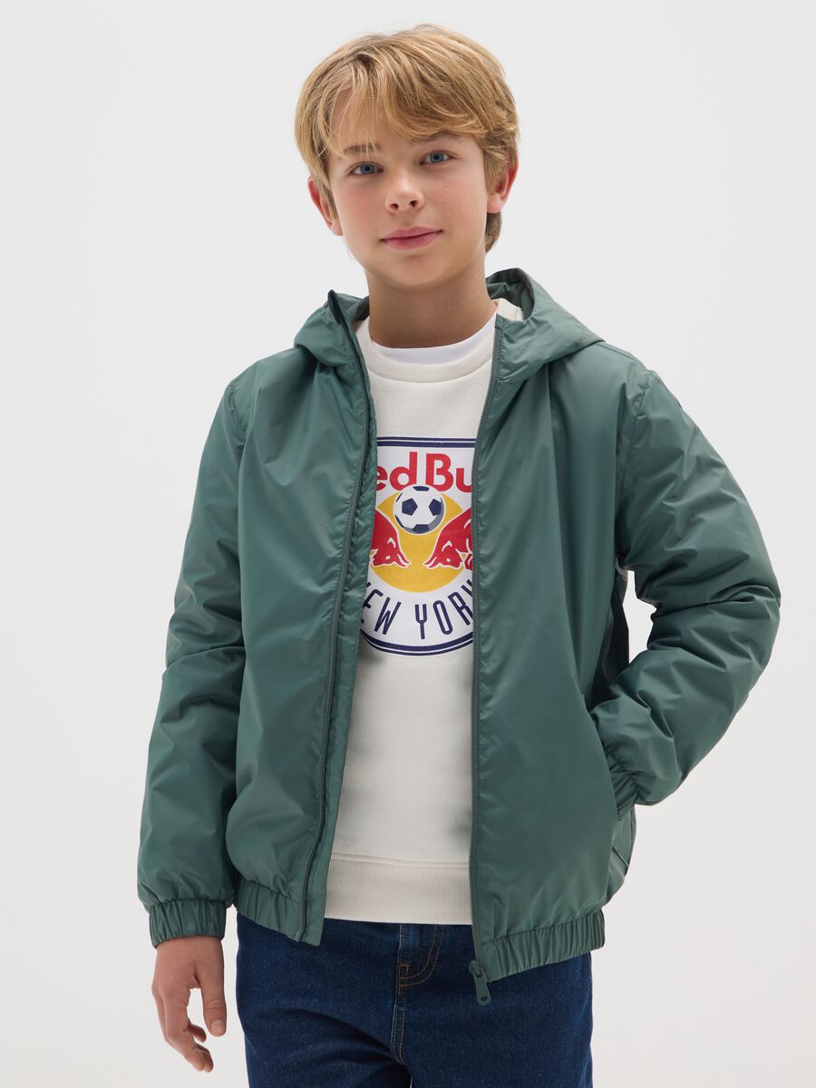 Boy's jacket in green water-repellent_0