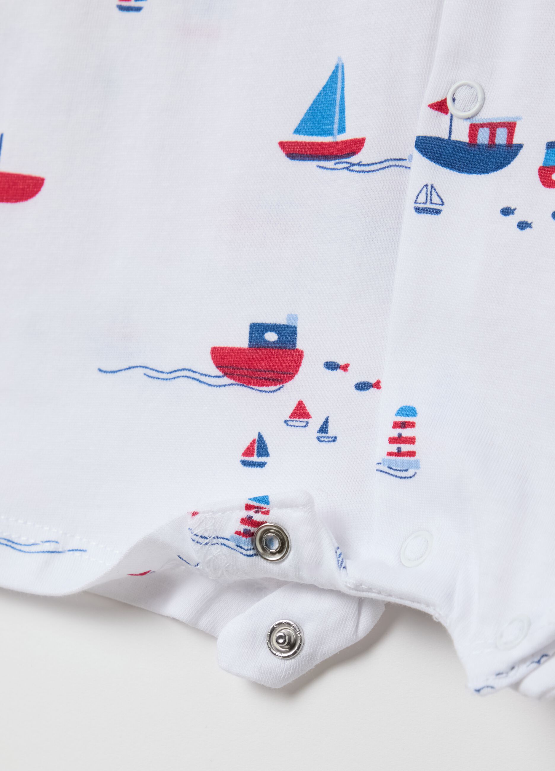 Pure Cotton Baby Romper with Marine Pattern