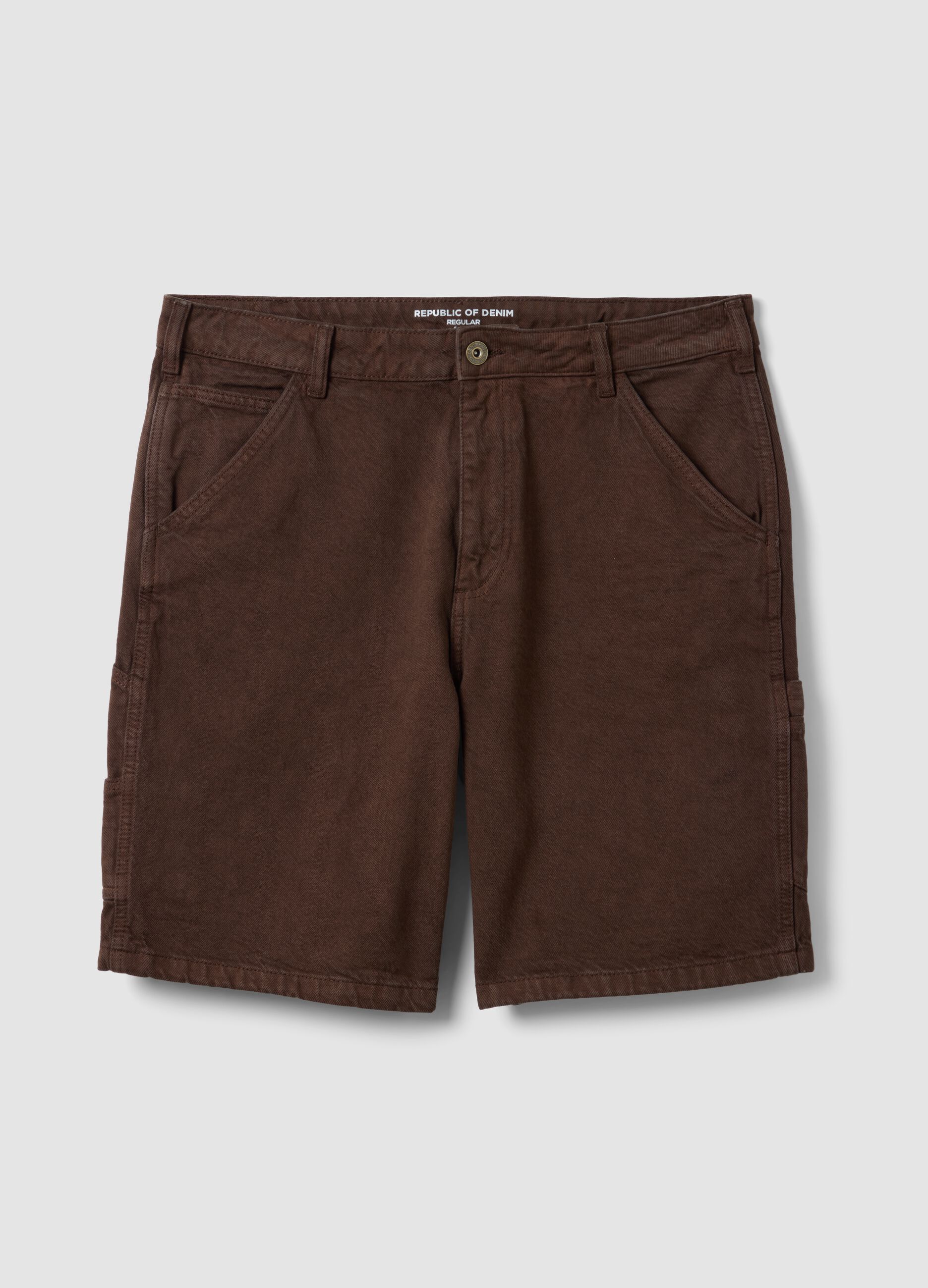 Brown pure cotton bermuda shorts