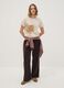 Brown viscose-blend wide-leg jogger trousers_0