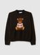 Brown regular fit sweater with print_4