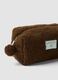 Brown beauty case with pompom_1