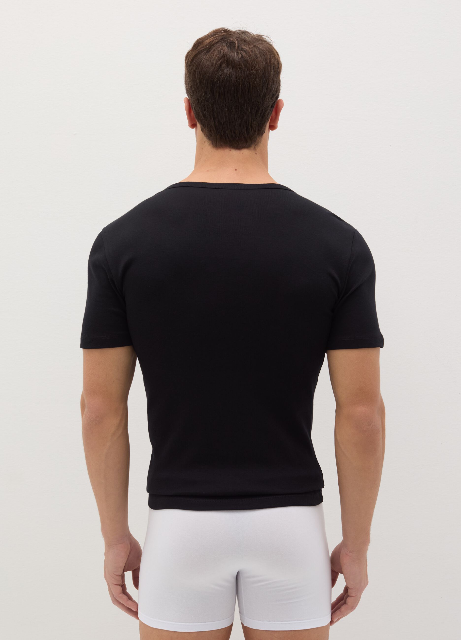 Two-pack undershirts with V neck