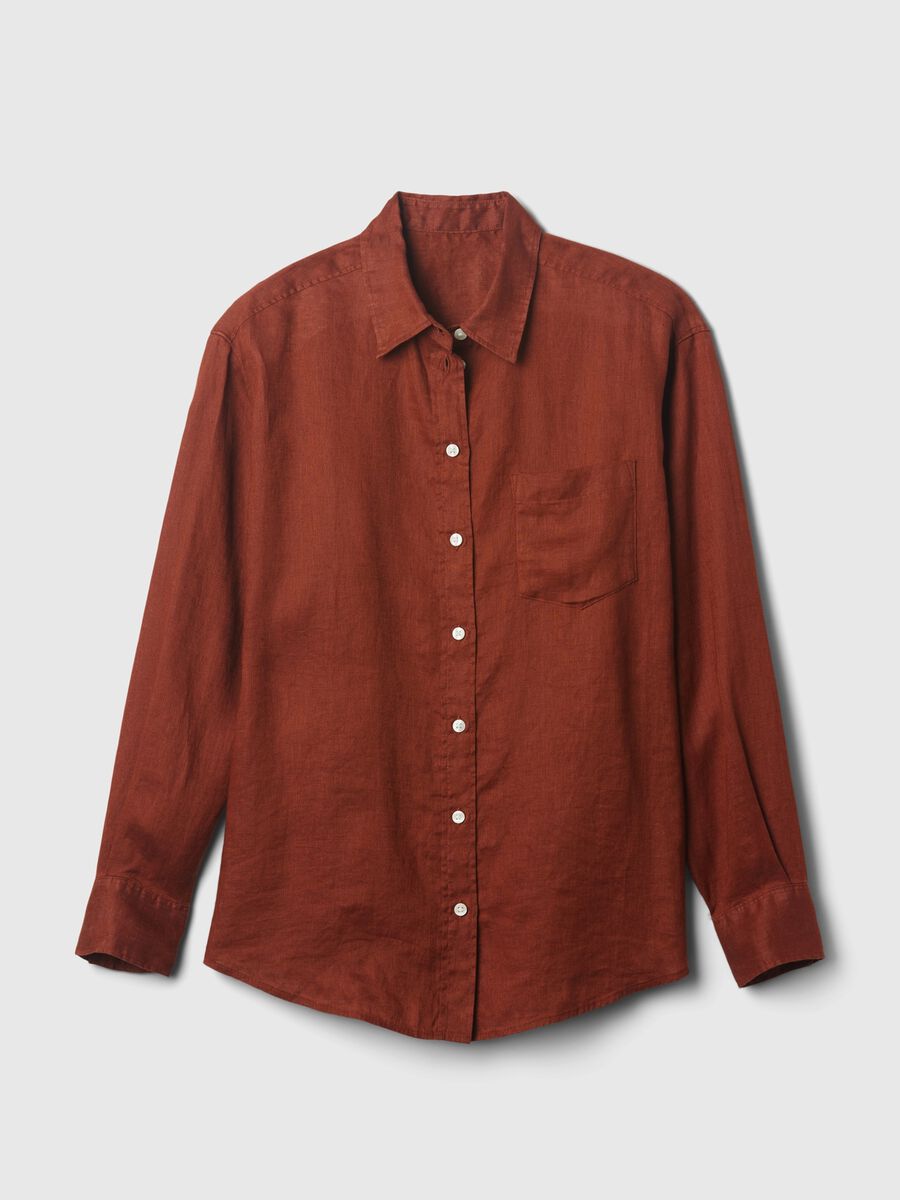 Oversized shirt in linen with pocket_3