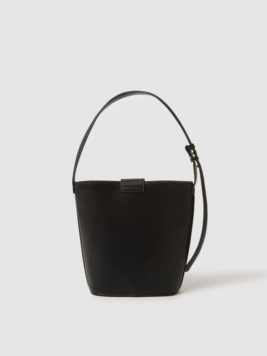 Black bucket bag with gold details_1