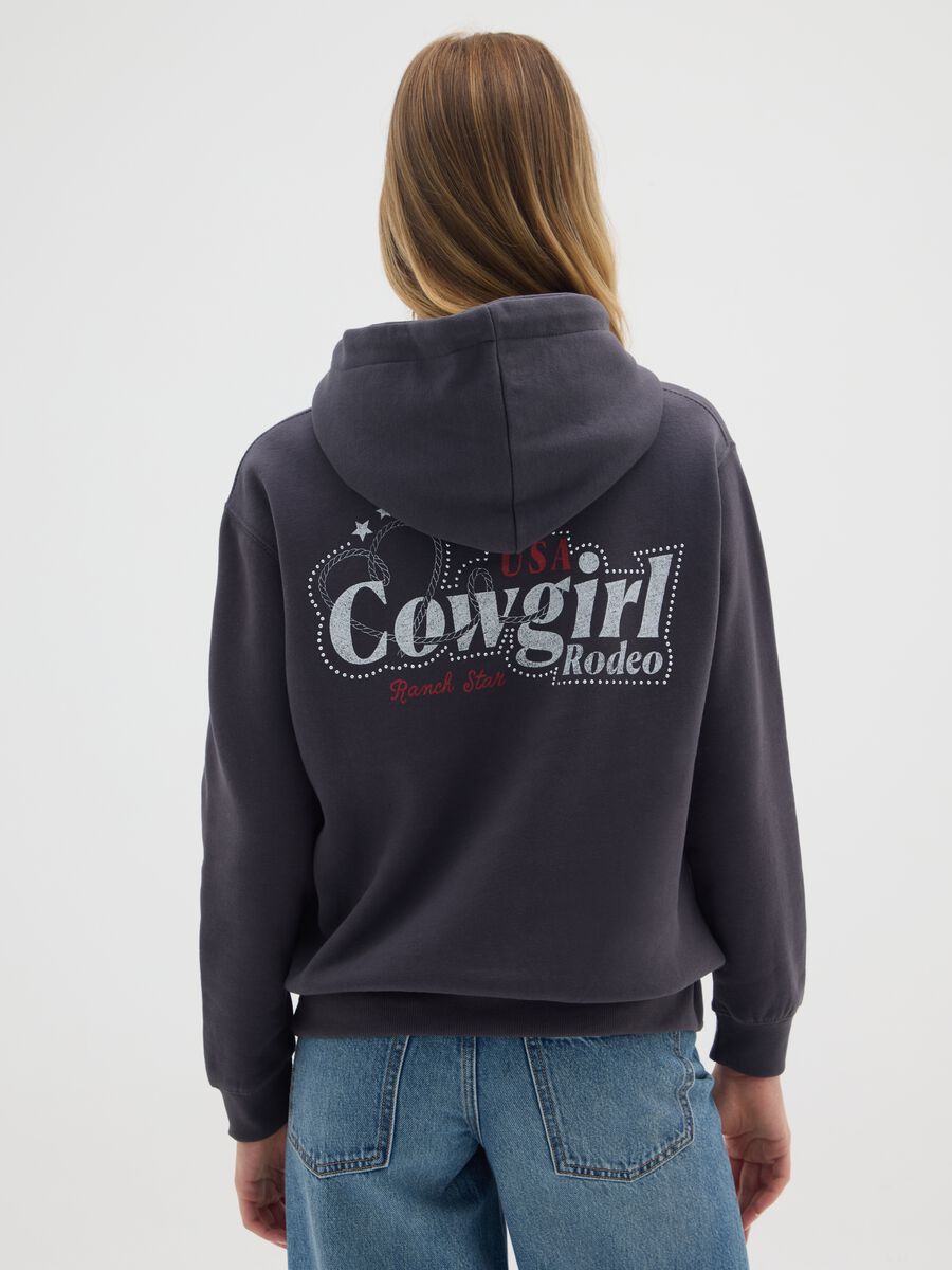 Black cotton blend sweatshirt with regular fit_2