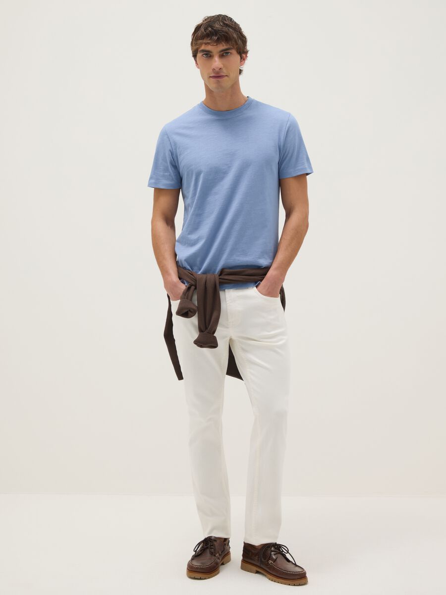 Pure cotton blue regular fit t-shirt_1