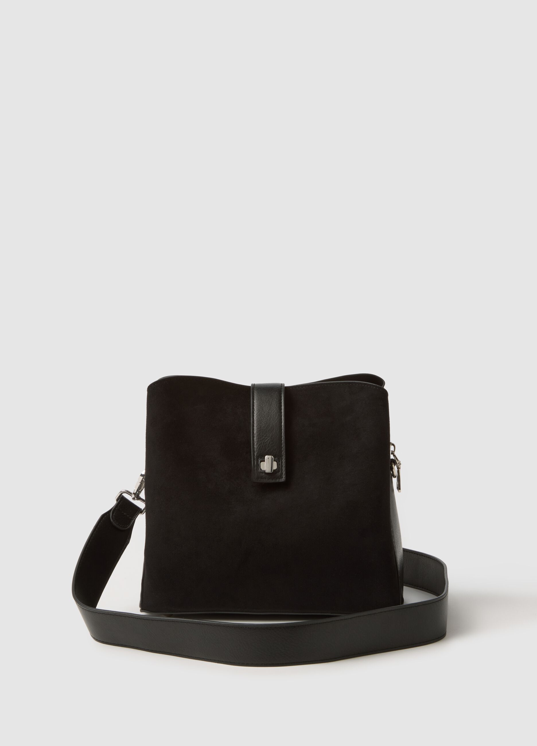 Black Shoulder Bag with Zip