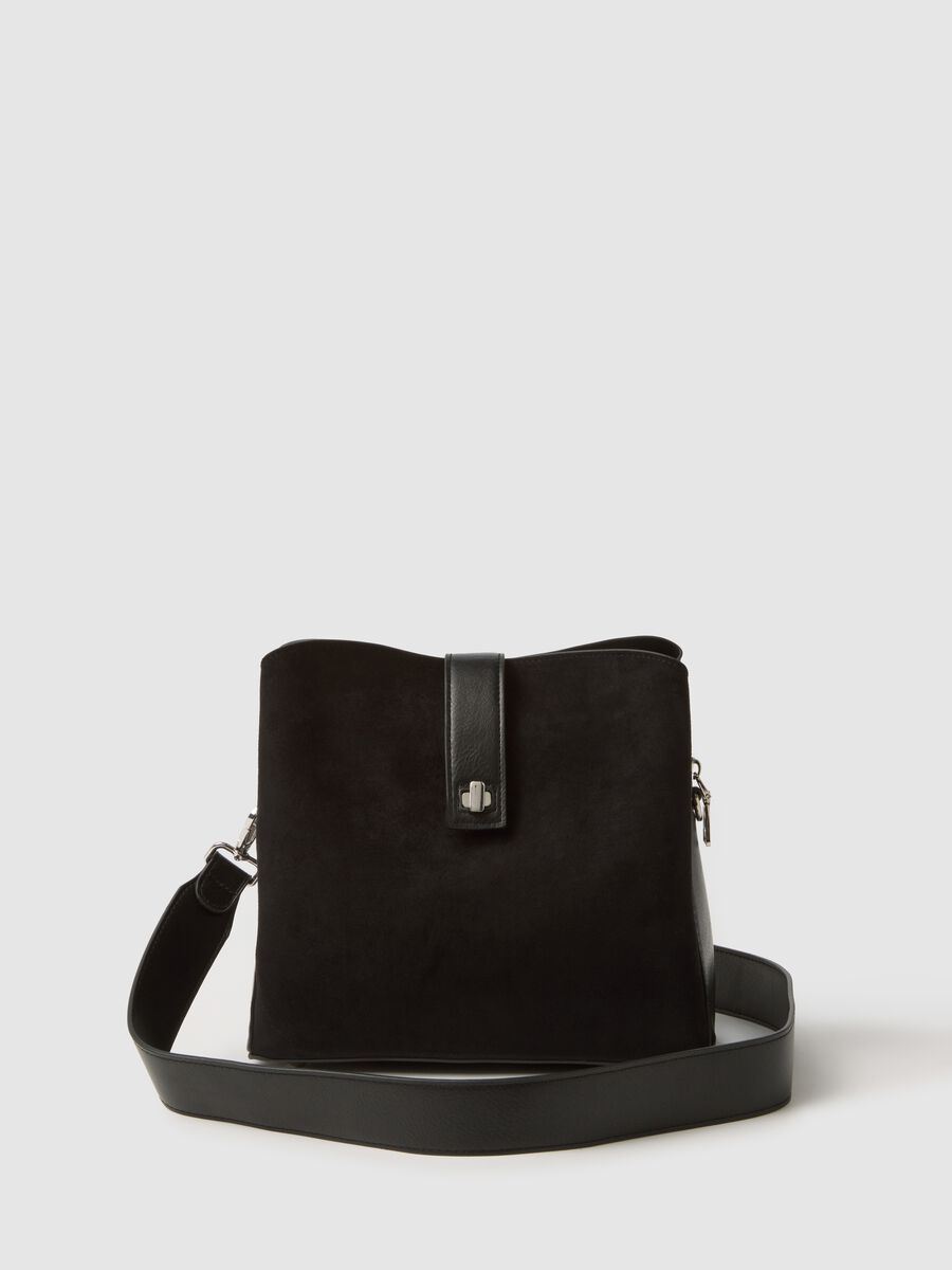 Black Shoulder Bag with Zip_0