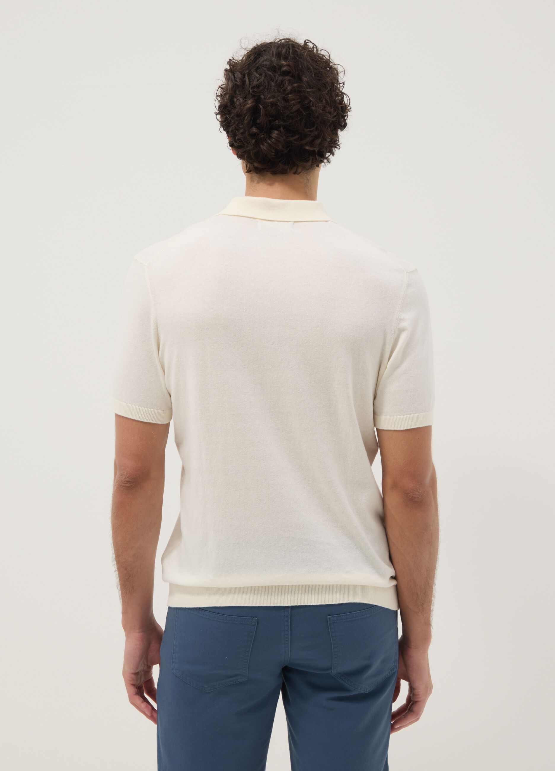 White pure cotton regular fit polo