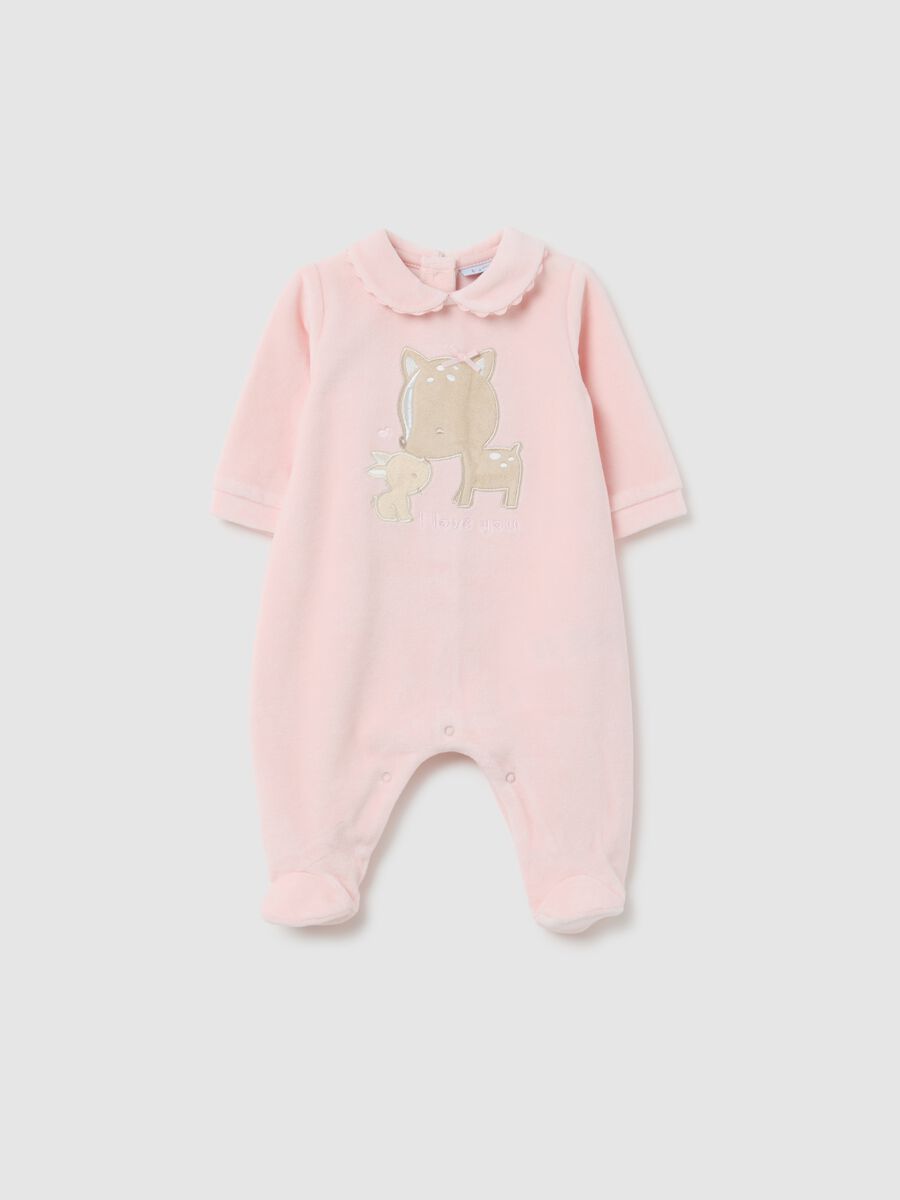 Tutina da neonata in misto cotone rosa_0