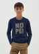 Boys' blue pure cotton regular fit T-shirt_0