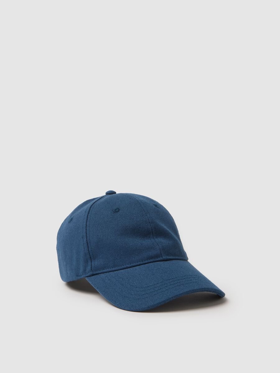 Pure cotton blue baseball cap_0