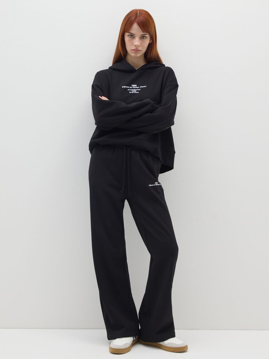 Pantaloni in misto cotone neri regular fit_0
