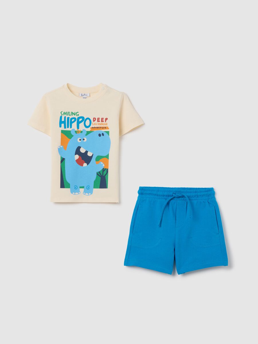 Yellow Outfit with Hippo Print in Cotton_0