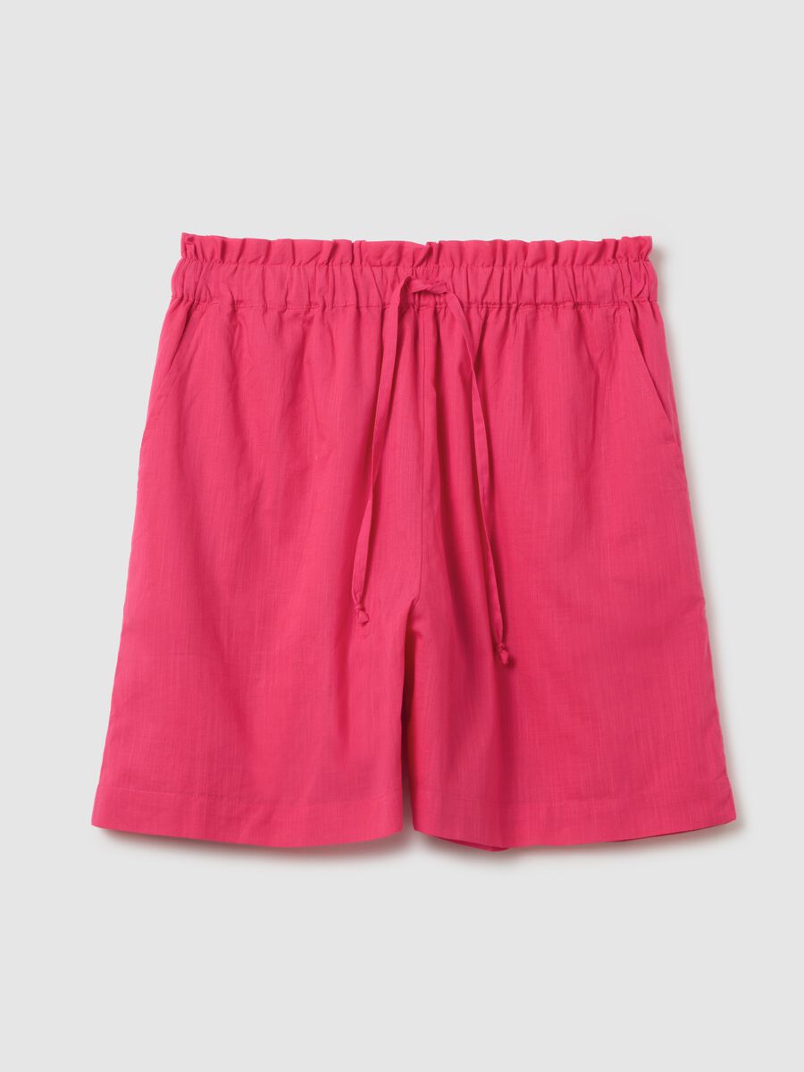 Women's pure cotton pink shorts with regular fit_4