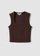 Brown cropped stretch-cotton tank top_4