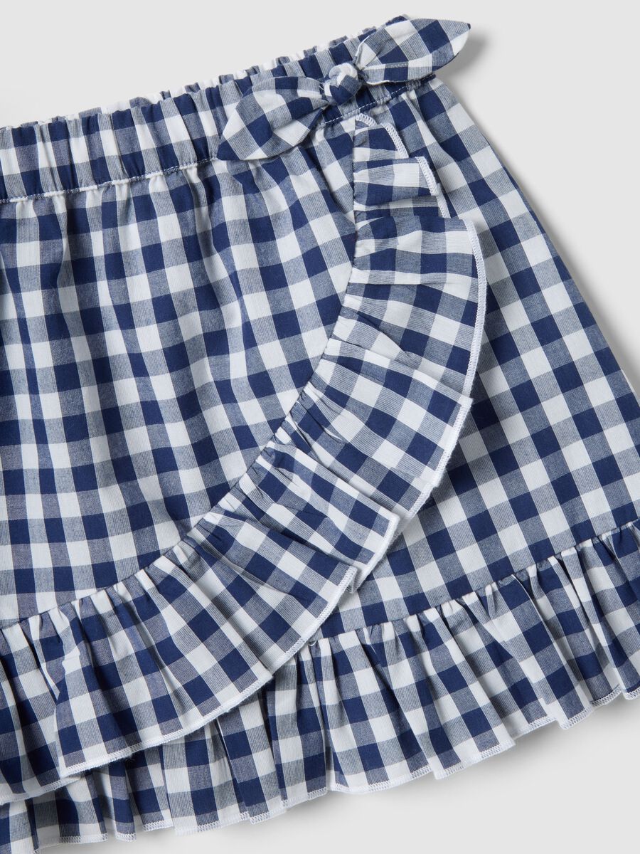 Set in cotone elasticizzato a quadri multicolor da bimba con Minnie_3