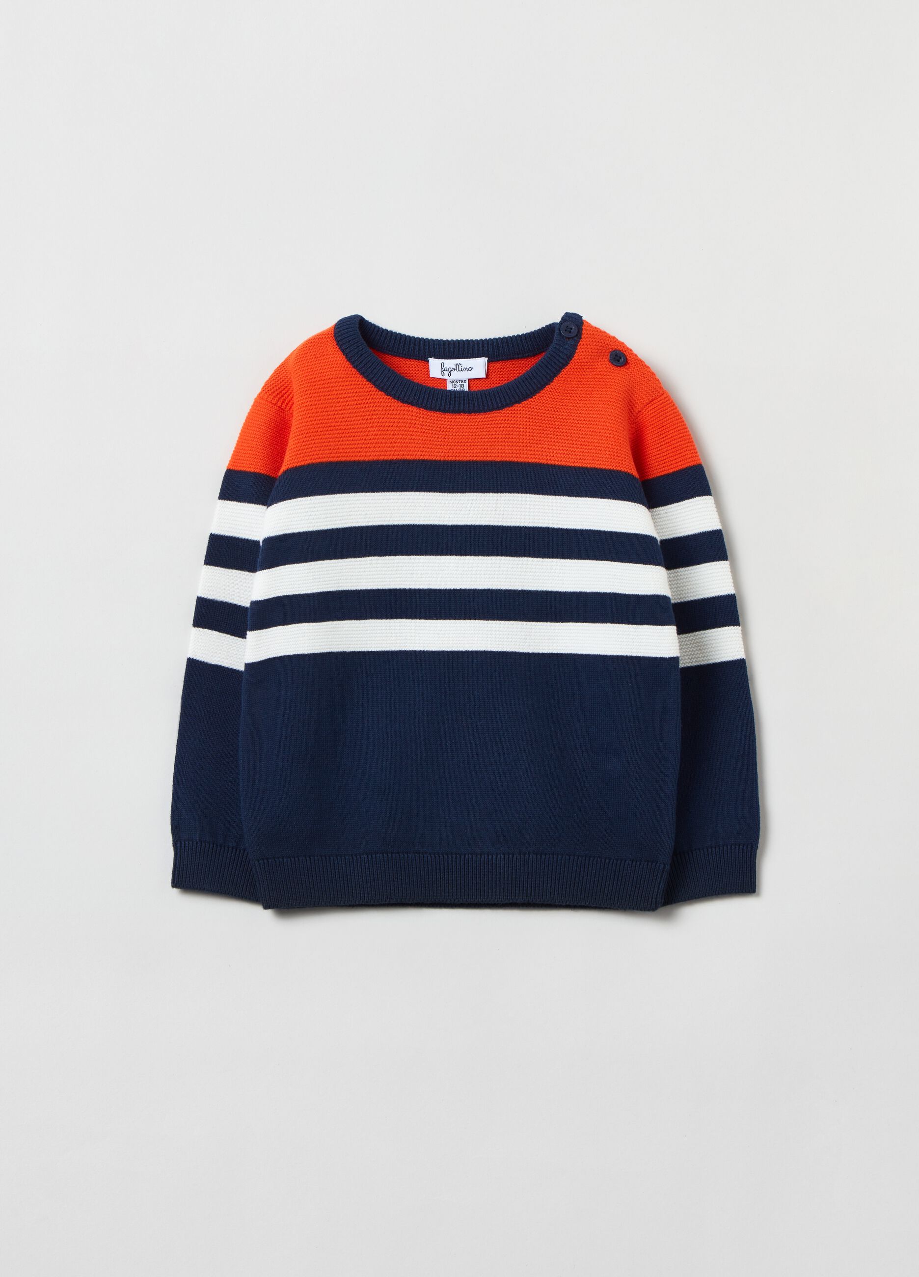 Pullover in cotone color block_0